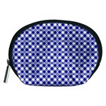 Blue Small diagonal Plaids   Accessory Pouch (Medium) Front