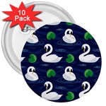 Swan pattern elegant design 3  Buttons (10 pack)  Front