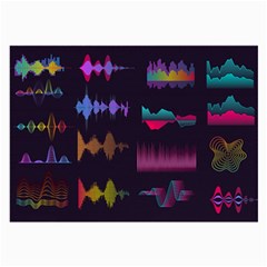 Colorful-sound-wave-set Large Glasses Cloth by Wegoenart