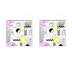 Graphic-design-geometric-background Cufflinks (square) by Wegoenart