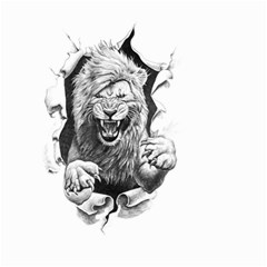 Drawing Angry Male Lion Roar Animal Small Garden Flag (two Sides) by danenraven