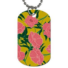 Pink Flower Seamless Pattern Dog Tag (one Side) by Wegoenart