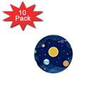 Galaxy Background 1  Mini Buttons (10 pack)  Front