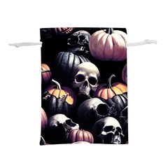 Halloween Party Skulls, Demonic Pumpkins Pattern Lightweight Drawstring Pouch (s) by Casemiro