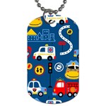 Car Cars Seamless Pattern Vector Rescue Team Cartoon Dog Tag (Two Sides) Front