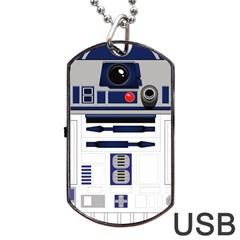 Robot R2d2 R2 D2 Pattern Dog Tag Usb Flash (one Side) by Jancukart