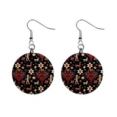 Carpet-symbols Mini Button Earrings by Gohar