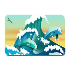 Dolphin Seagull Sea Ocean Wave Plate Mats by Wegoenart