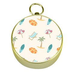 Cool Summer Pattern - Beach Time!   Gold Compasses by ConteMonfrey