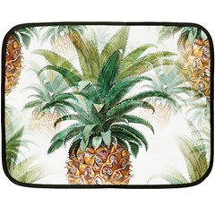 Pineapple Pattern Background Seamless Vintage Fleece Blanket (mini) by Wegoenart