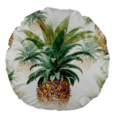 Pineapple Pattern Background Seamless Vintage Large 18  Premium Round Cushions by Wegoenart