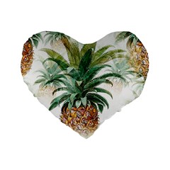 Pineapple Pattern Background Seamless Vintage Standard 16  Premium Flano Heart Shape Cushions by Wegoenart