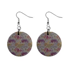 Pattern Armenian Birds Mini Button Earrings by Gohar