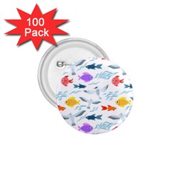 Animal Fish Bird Animals Ocean Pattern 1 75  Buttons (100 Pack)  by Jancukart