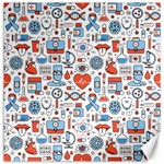 Medical Icons Square Seamless Pattern Canvas 16  x 16  15.2 x15.41  Canvas - 1