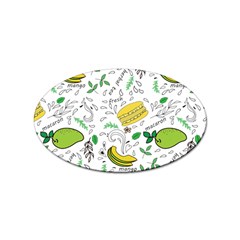 Hamburger With Fruits Seamless Pattern Sticker (oval) by Jancukart