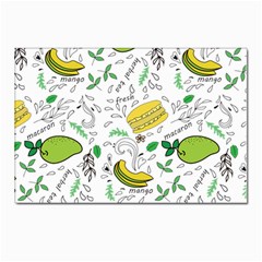 Hamburger With Fruits Seamless Pattern Postcards 5  X 7  (pkg Of 10) by Jancukart