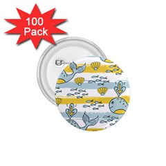 Cartoon Whale Seamless Background 1 75  Buttons (100 Pack)  by Jancukart