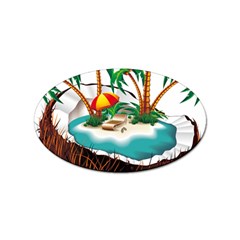 Coconut And Holiday Beach Food Sticker Oval (100 Pack) by Jancukart