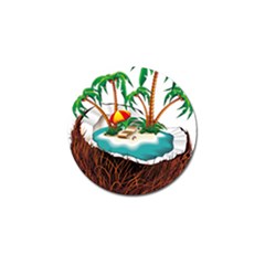 Coconut And Holiday Beach Food Golf Ball Marker by Jancukart