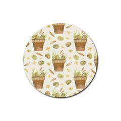 Plant Pot Easter Rubber Coaster (round) by ConteMonfrey