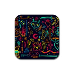 Sketch Graphic Illustration Rubber Coaster (square) by Vaneshart