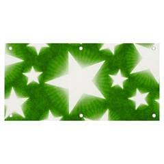 Snowflakes And Star Patterns Green Stars Banner And Sign 6  X 3  by artworkshop