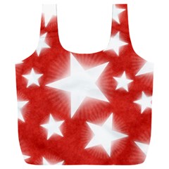 Snowflakes And Star Patterns Red Stars Full Print Recycle Bag (xxxl) by artworkshop