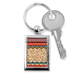 Ethnic Tribal Pattern Background Key Chain (rectangle) by Vaneshart