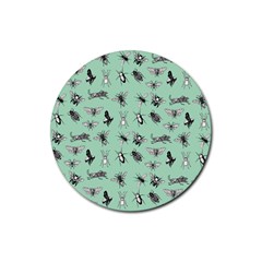 Insects Pattern Rubber Coaster (round) by Valentinaart