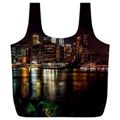 New York City Panorama Urban Hudson River Water Full Print Recycle Bag (xl) by danenraven