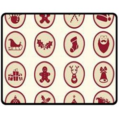 Christmas Winter Symbols Fleece Blanket (medium)  by artworkshop