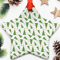 Christmas Tree Pattern Christmas Trees Star Ornament (two Sides) by Ravend