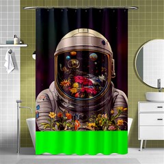 Astronaut Universe Planting Flowers Cosmos Jpg Shower Curtain 48  X 72  (small)  by Pakemis