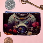 Astronaut Universe Planting Flowers Cosmos Art Large Coin Purse Front