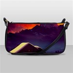 Cabin Mountains Snow Sun Winter Dusk Shoulder Clutch Bag Front