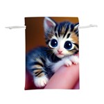 Cute Kitten Kitten Animal Wildlife 3d Lightweight Drawstring Pouch (L) Front