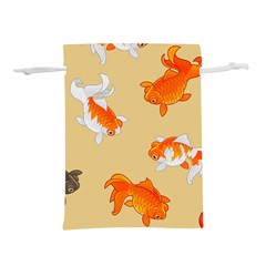 Gold Fish Seamless Pattern Background Lightweight Drawstring Pouch (s) by Pakemis