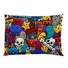 Graffiti Characters Seamless Pattern Pillow Case by Pakemis