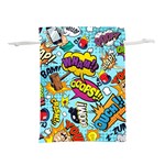 Comic Elements Colorful Seamless Pattern Lightweight Drawstring Pouch (S) Front