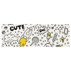 Set Cute Colorful Doodle Hand Drawing Banner And Sign 12  X 4  by Pakemis