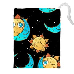 Seamless Pattern With Sun Moon Children Drawstring Pouch (5xl) by Pakemis