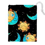 Seamless Pattern With Sun Moon Children Drawstring Pouch (5XL) Front