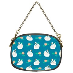 Elegant Swan Pattern With Water Lily Flowers Chain Purse (two Sides) by Pakemis