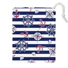 Seamless Marine Pattern Drawstring Pouch (5xl) by Pakemis