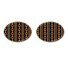 Gold-chain-jewelry-seamless-pattern Cufflinks (oval) by Pakemis