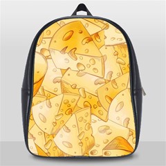 Cheese-slices-seamless-pattern-cartoon-style School Bag (large) by Pakemis