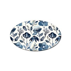 Indigo-watercolor-floral-seamless-pattern Sticker Oval (100 Pack) by Pakemis