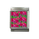 Background-cute-flowers-fuchsia-with-leaves Italian Charm (13mm) Front