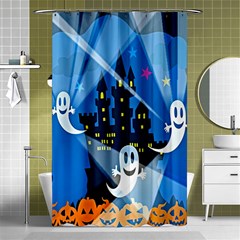 Halloween Ghosts Haunted House Shower Curtain 48  X 72  (small)  by artworkshop